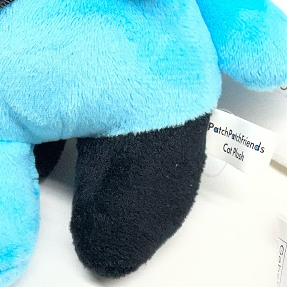 Fukuya PatchPatchFriends 8” Inch Mini CAT Plush Doll Black And Blue button eyes - Picture 7 of 7